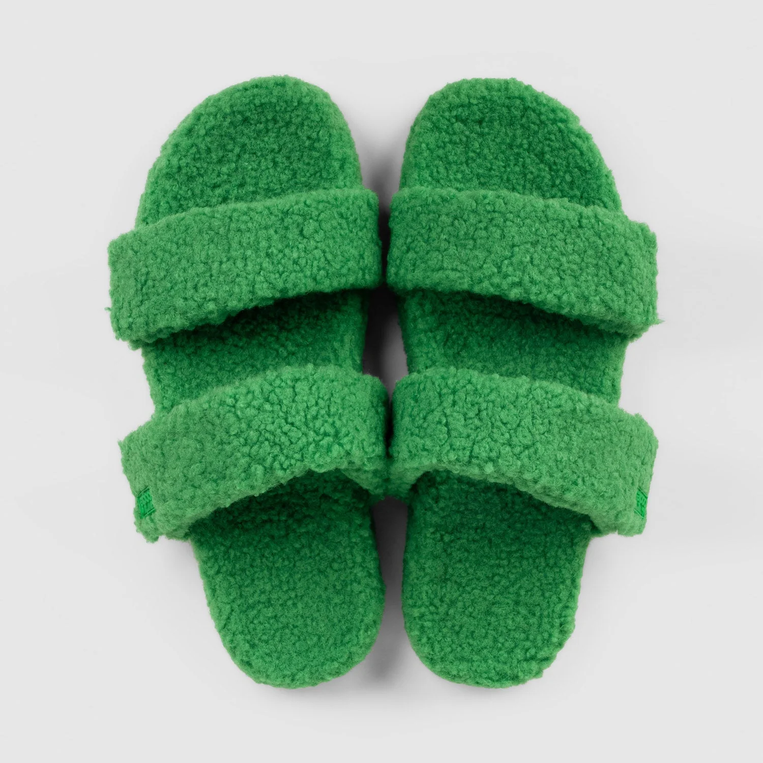 Green Two Strap Sherpa Slide - Image 2