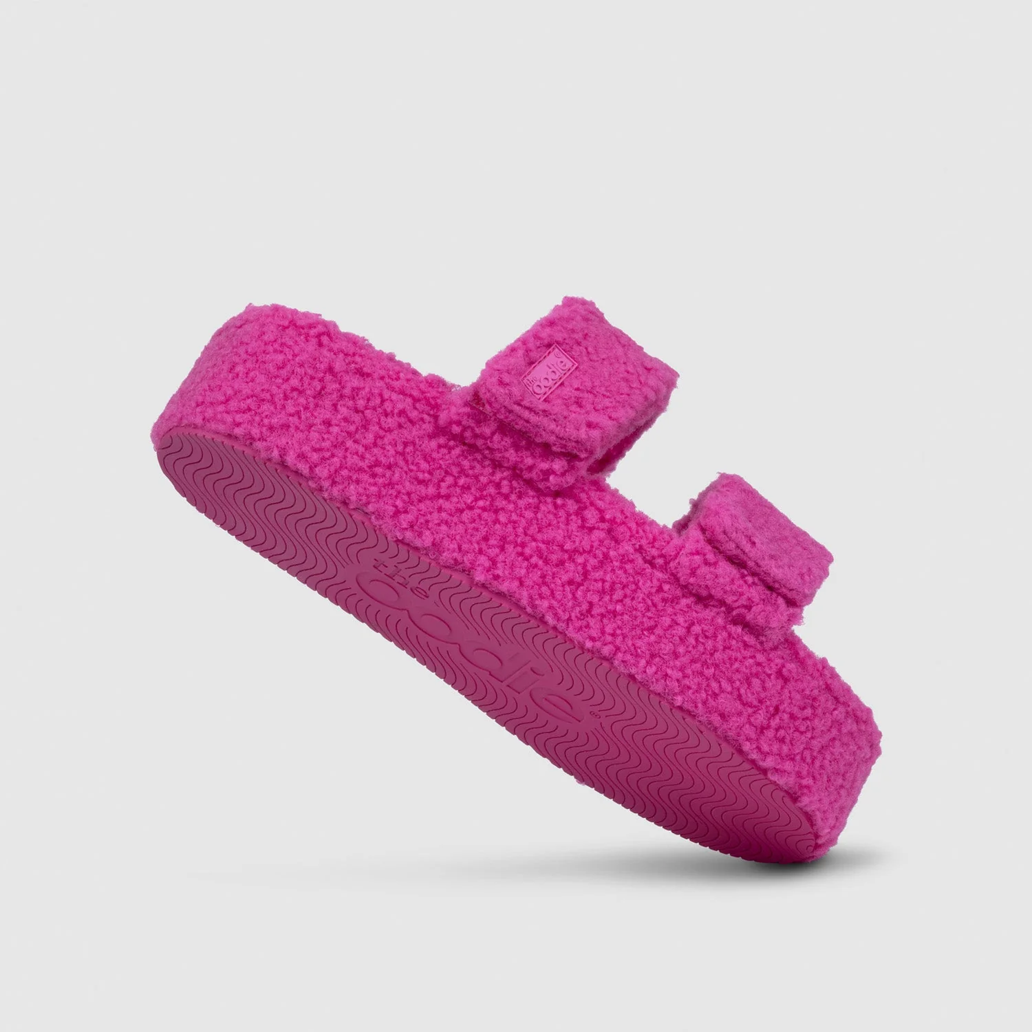 Pink Two Strap Sherpa Platform - Image 4