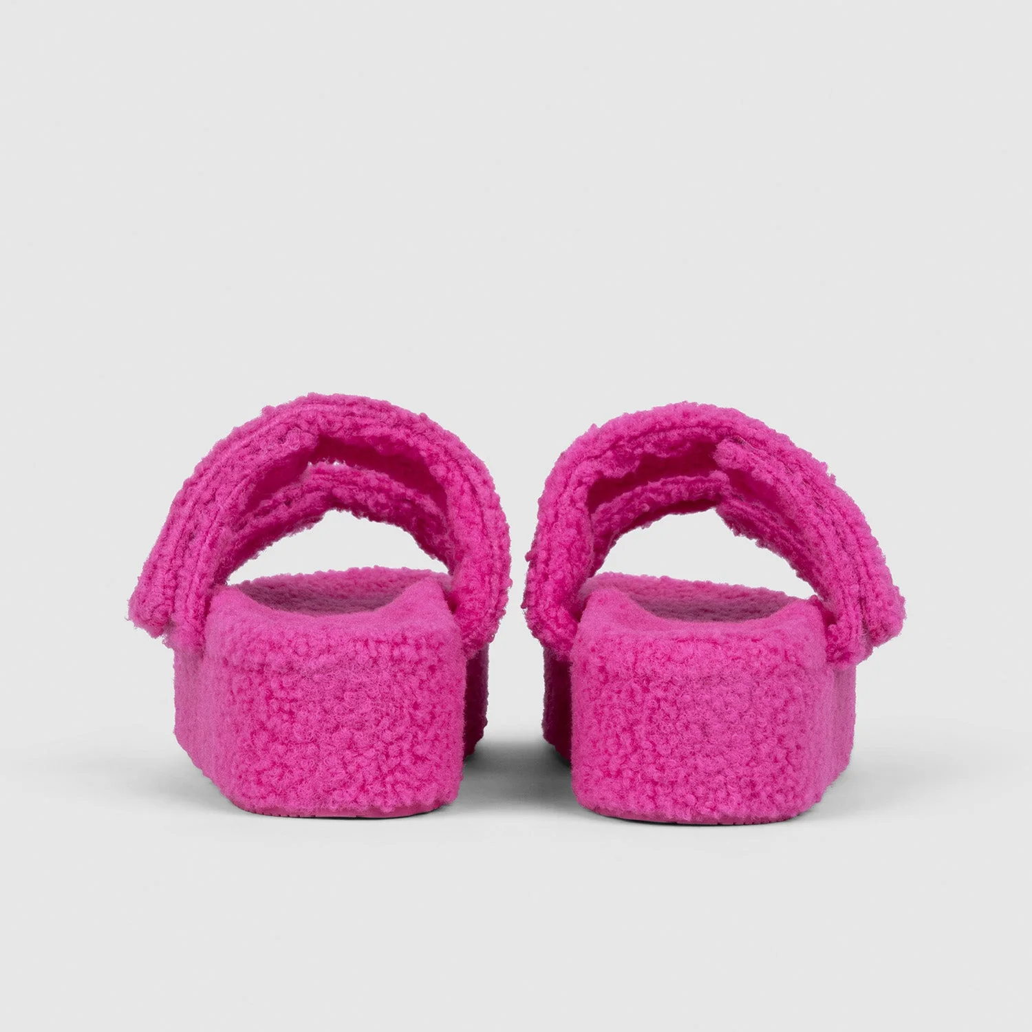 Pink Two Strap Sherpa Platform - Image 5